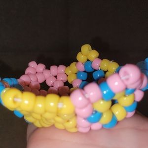 Star Crown Kandi cuff bracelet Pan Pride 3D EDM EDC PLUR Festival Ultra Rave